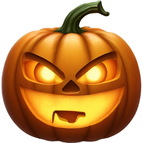 Scary glowing Jack-o-lantern emoji