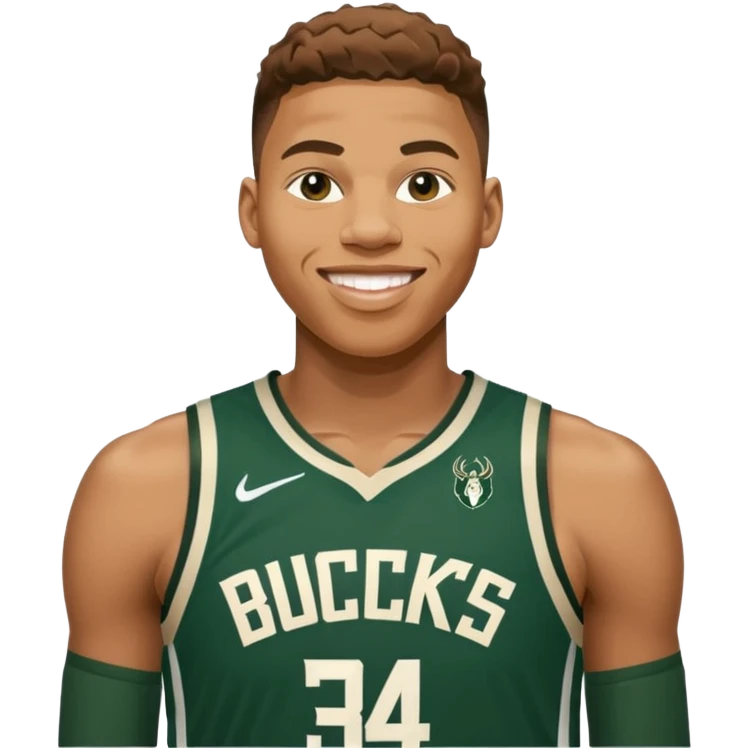 giannis smiling Bucks number 34 emoji
