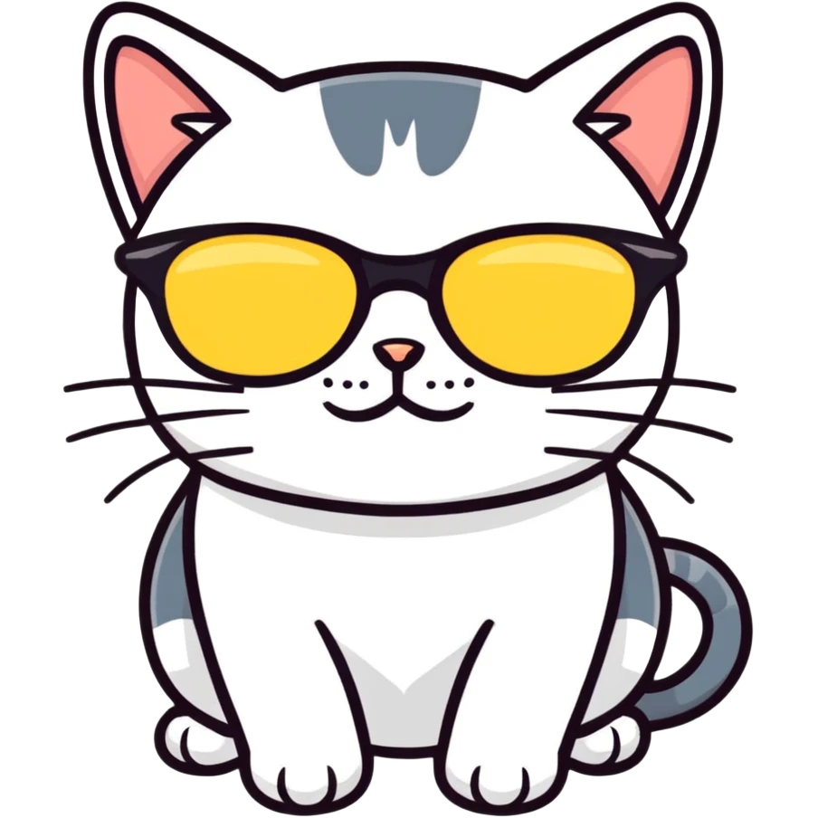 Cat with sunglasses emoji