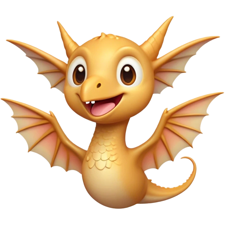 Cinematic Cute Pterodactyl Portrait Emoji, Head tilted playfully with a charming smile, featuring a diminutive, agile form with delicately curved wings and wide, sparkling eyes full of endearing wonder, Simplified yet irresistibly adorable features, highly detailed, glowing with a warm, inviting pastel glow, high shine, affectionate and lively, stylized with a touch of whimsical prehistoric charm, soft glowing outline, capturing the essence of a mischievous yet lovable Pterodactyl that seems as if it could flutter out of the screen into your arms! emoji