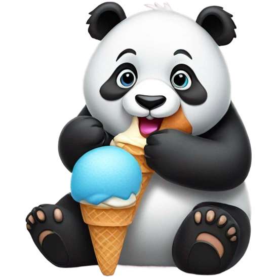 Panda eating ice cream emoji