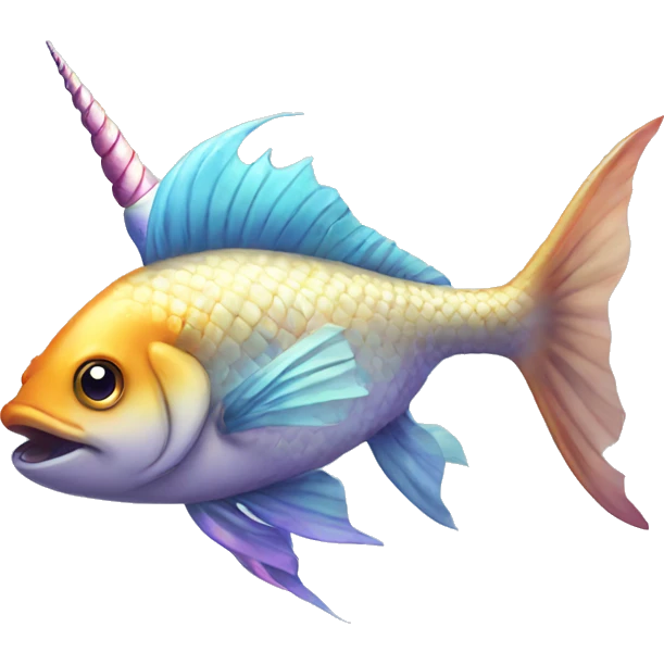fish with unicorn horn emoji