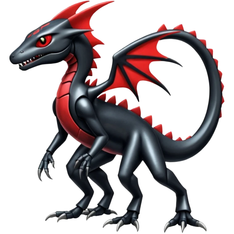 Shiny Gothic Edgy epic Salandit-Genesect-Koraidon-Fakémon-hybrid-creature (full body)  emoji