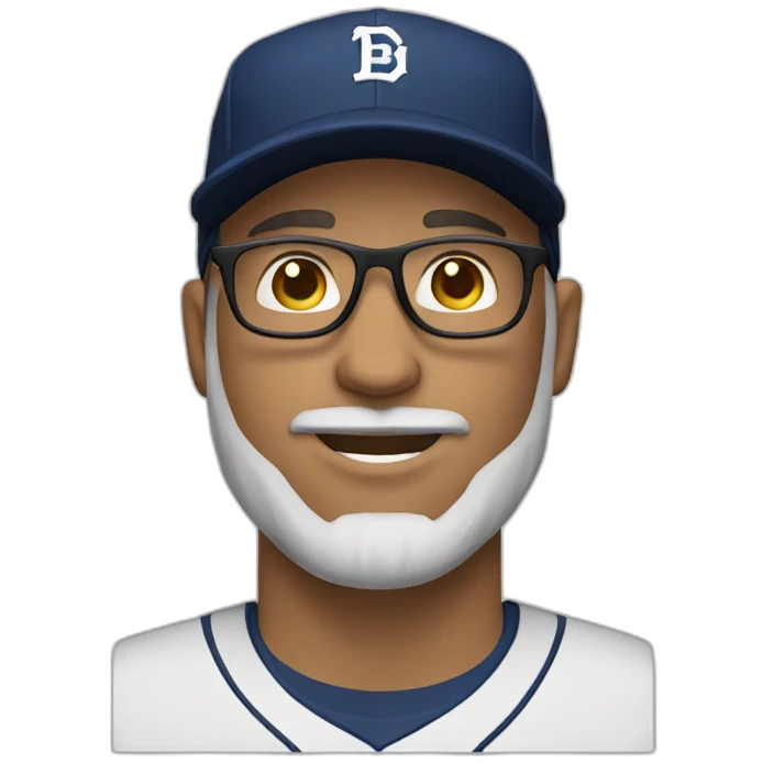 white man with glasses and beard with a baseball hat emoji