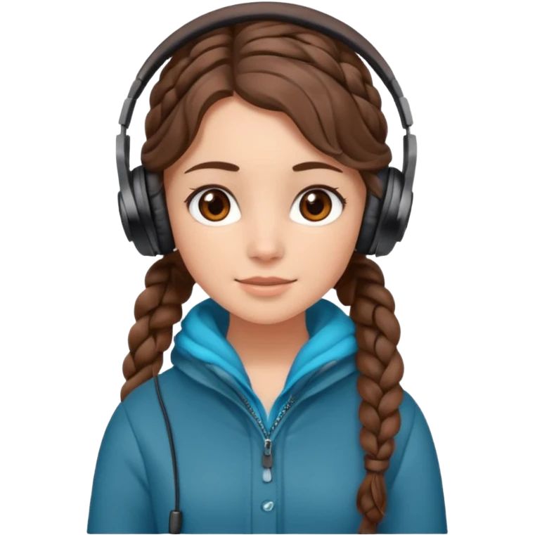 Я хочу дівчину з світлою шкірою корисним волоссям коричне вими очима і з навушниками і в теплому одязі і кучеряве не дуже у косичці  emoji