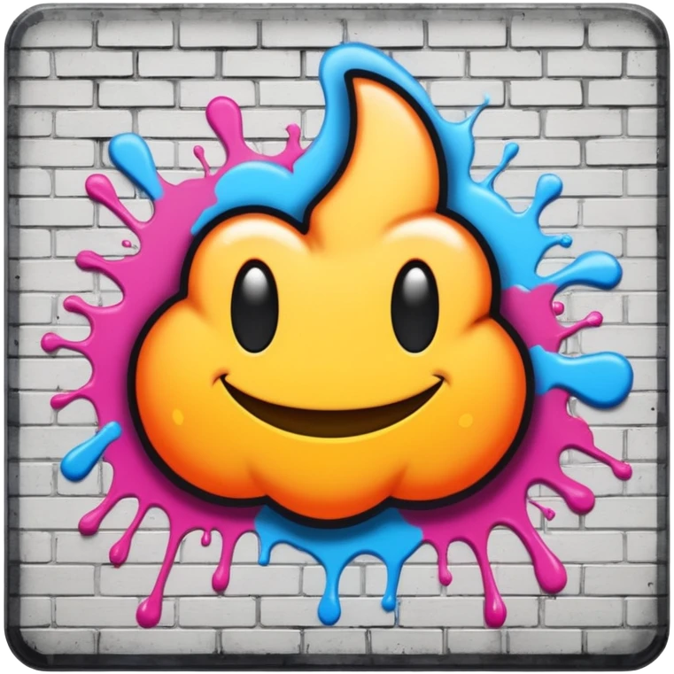 Graffiti painting top wall emoji