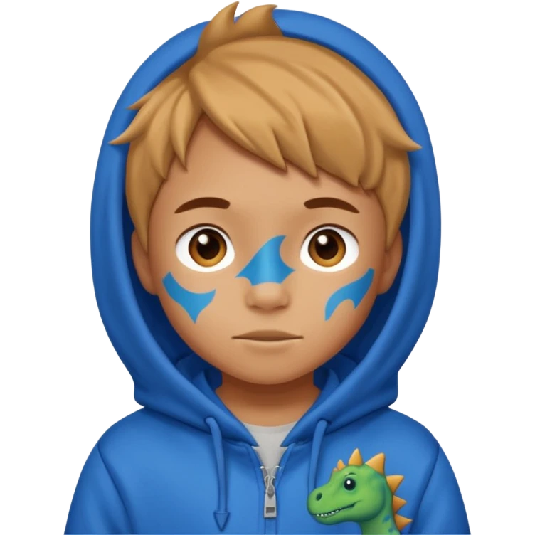 kid in blue dinosaur hoodie emoji