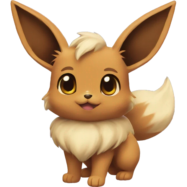 Eevee Pokemon with heart eyes emoji
