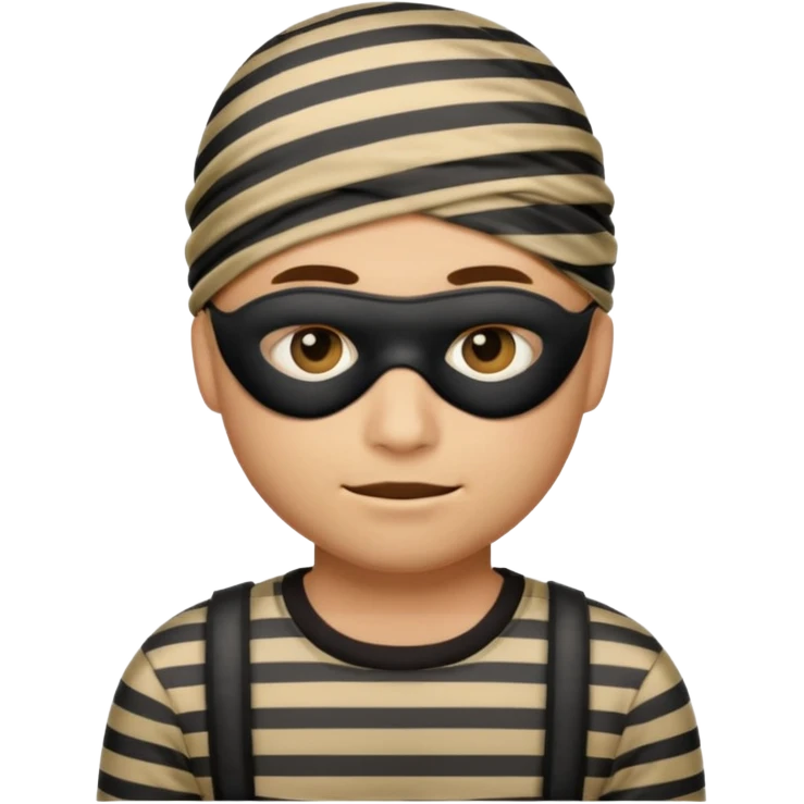 A theif robber emoji,Stripped shirt.eye mask. emoji