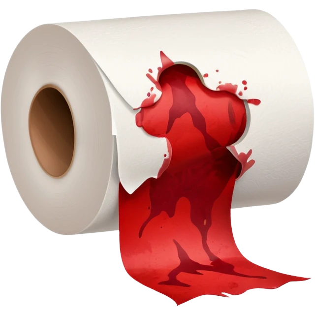 dirty toilet paper with blood stain emoji