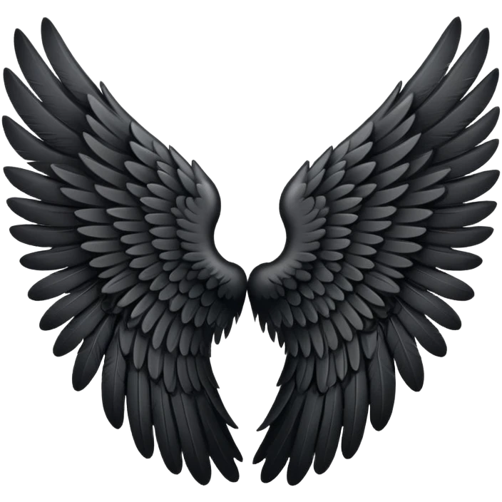Black angel wing emoji