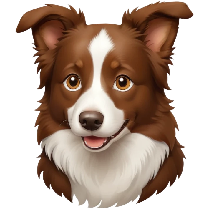 happy Brown Border Collie sitting emoji