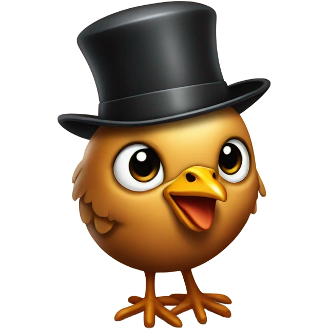 Roasted chicken wearing a bowler hat emoji