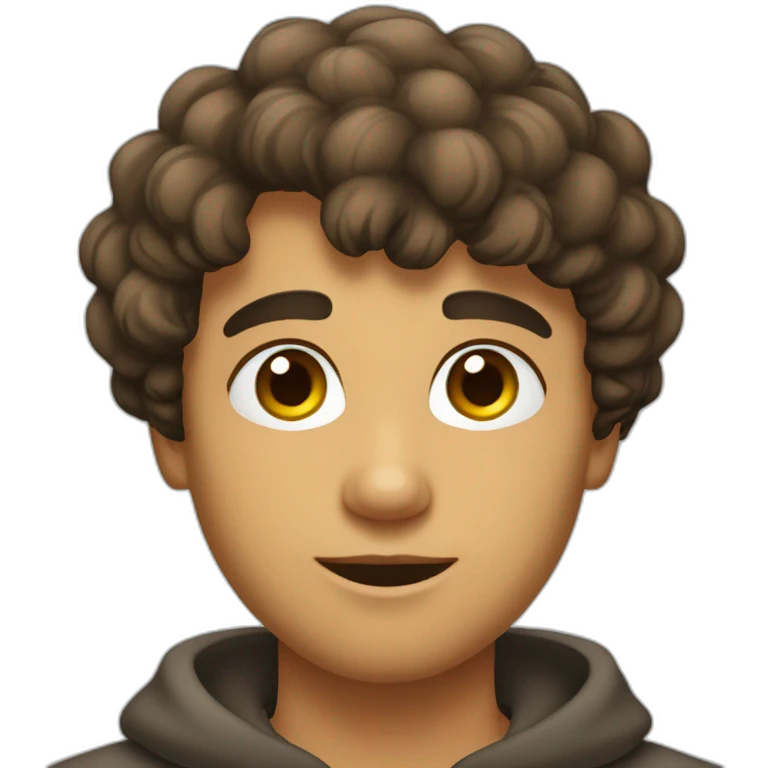 Jeune homme barbue avec des cheveux lisse  et court emoji