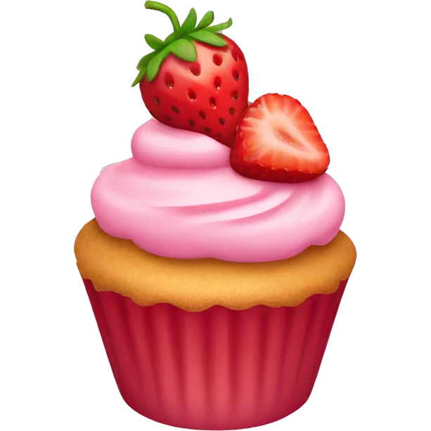 Strawberry cupcake emoji