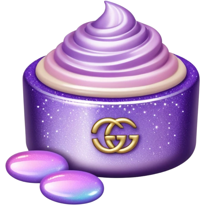 lilac gradient glitter gucci cream emoji