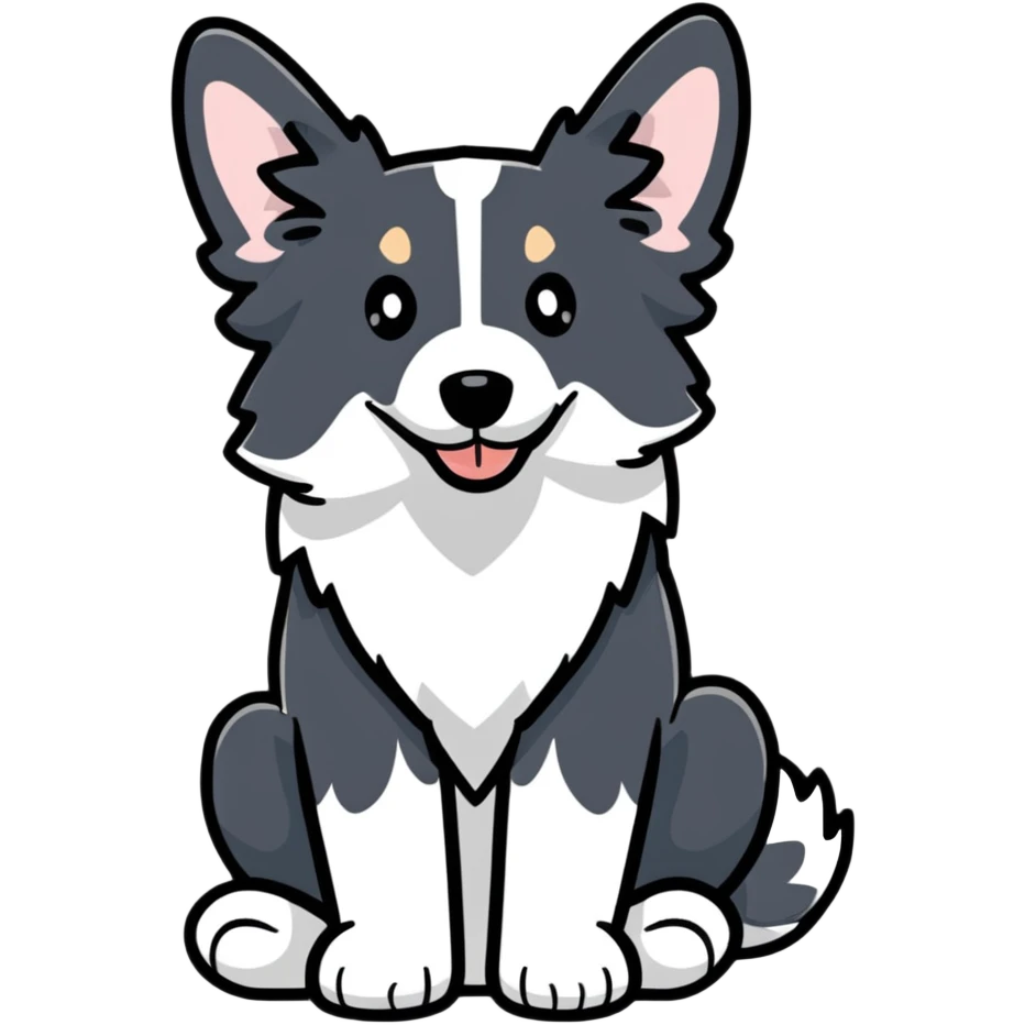 Merle border collie dog sitting emoji