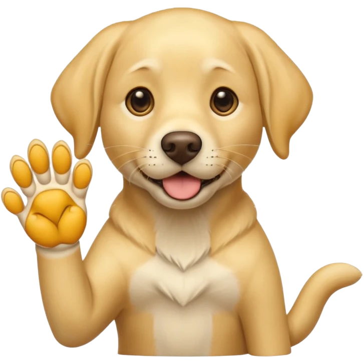Yellow Labrador raising paw emoji