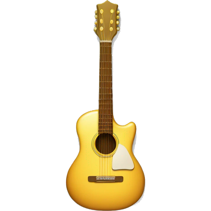 guitar with gold guitar string emoji