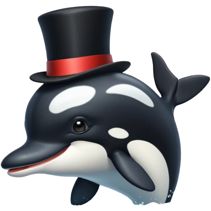 orca with a top hat emoji
