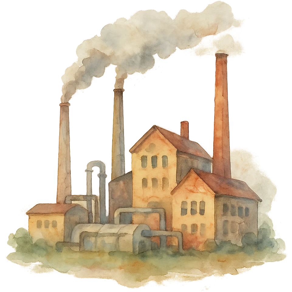 watercolor style factory emoji