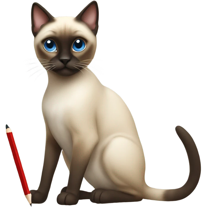 Siamese Cat writing with a pencil  emoji