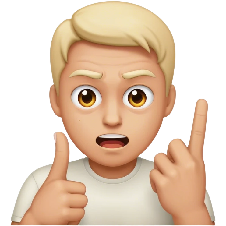 Flipping off mad emoji