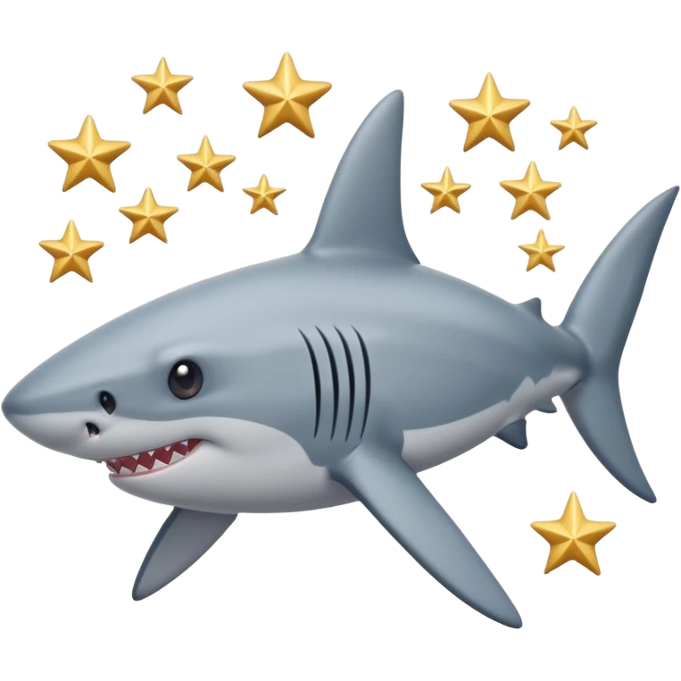 Shark with stars in the eyes emoji
