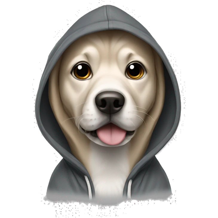 Dog wearing a hoodie emoji