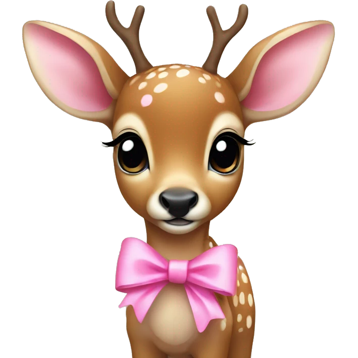 a baby deer with a pink bow  emoji
