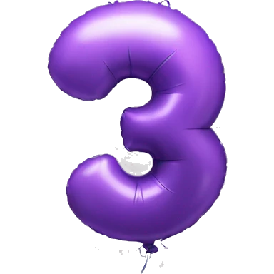 number 3 balloon emoji