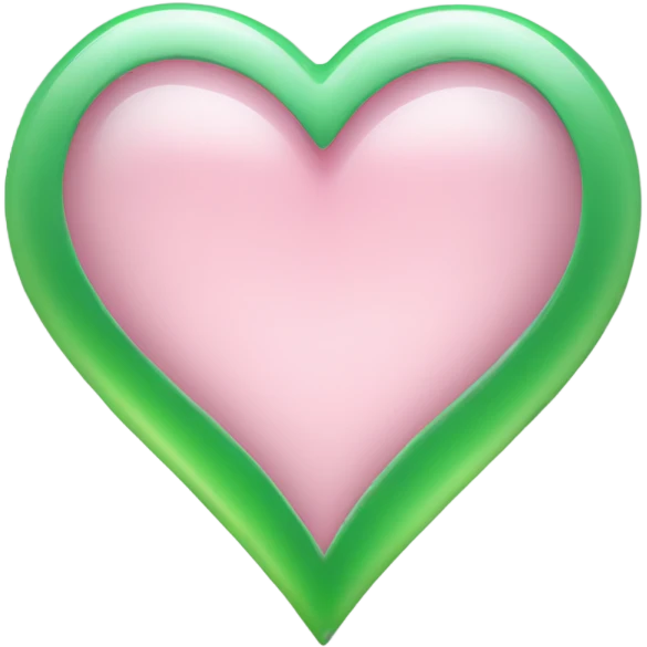 Glass pink green heart emoji