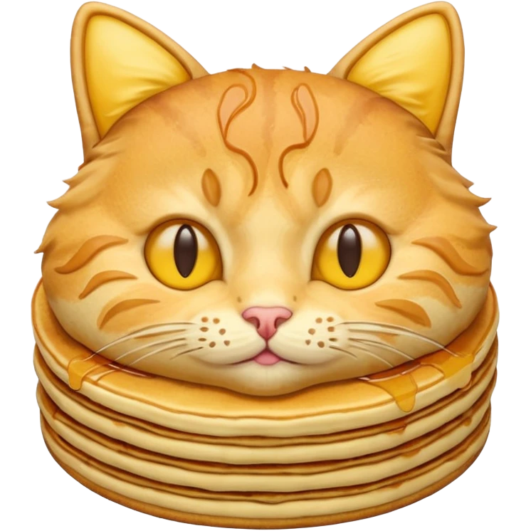 cat as pancake nice yellow pancakes emoji