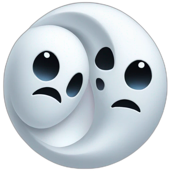a female and a male ghosts in a Ying and yang emoji