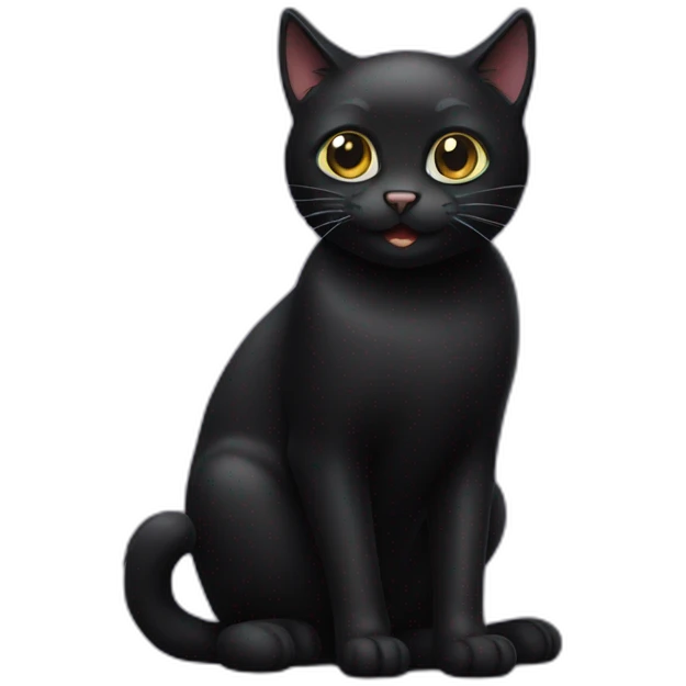Fun black cat emoji