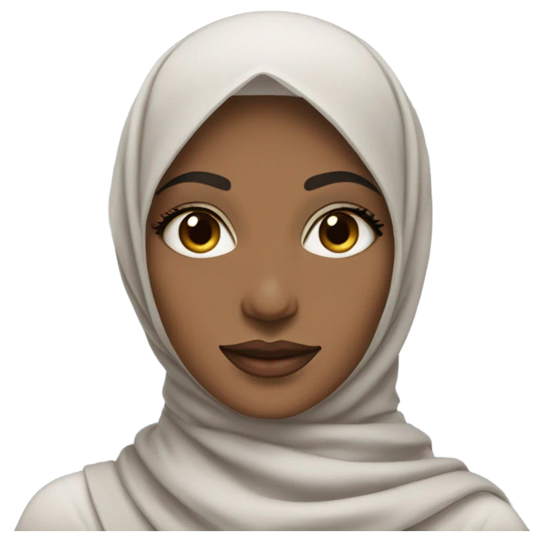 a hijabi woman with makeup emoji