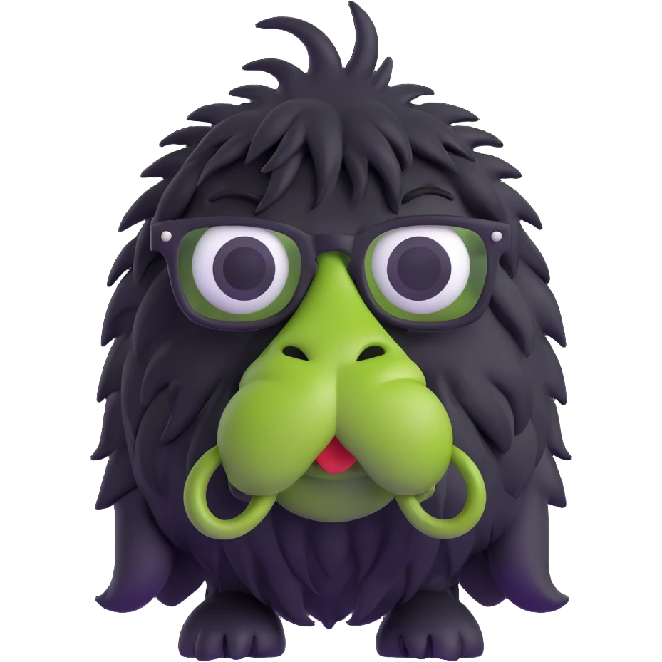 monster with a big nose and black glasses emoji