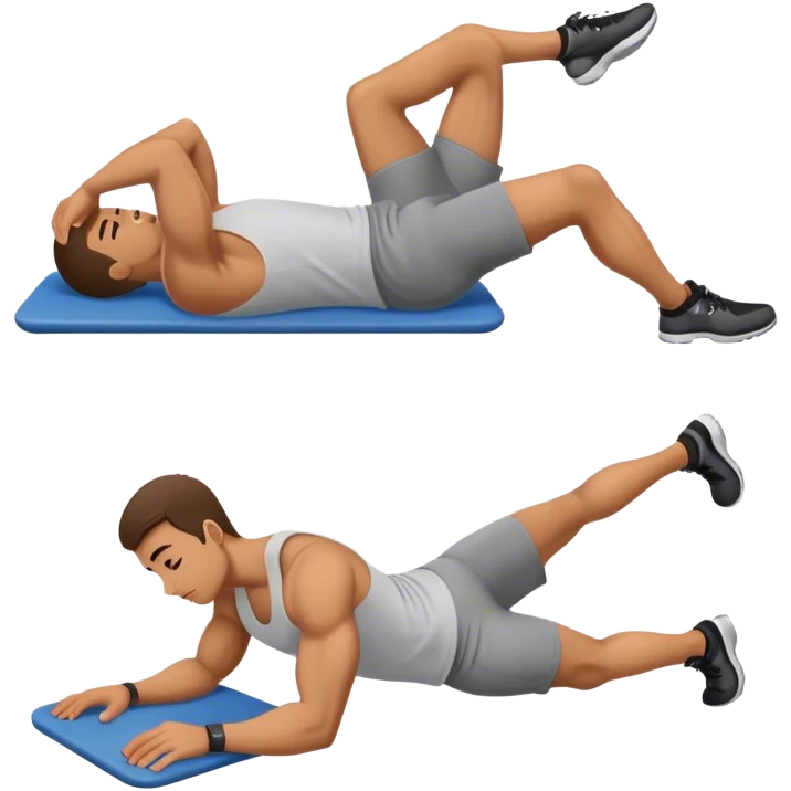 lying down man weighted glute bridges emoji