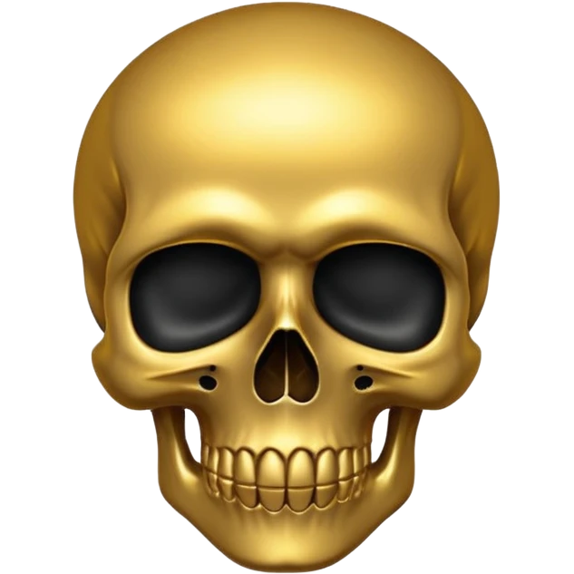 💀 gold skull bottom half and black top half  emoji