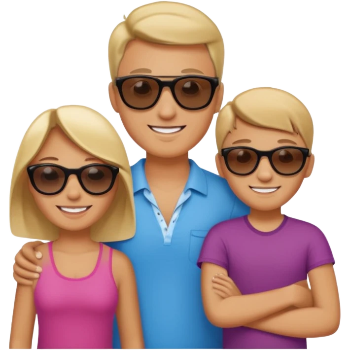  group of young family members chilling  emoji