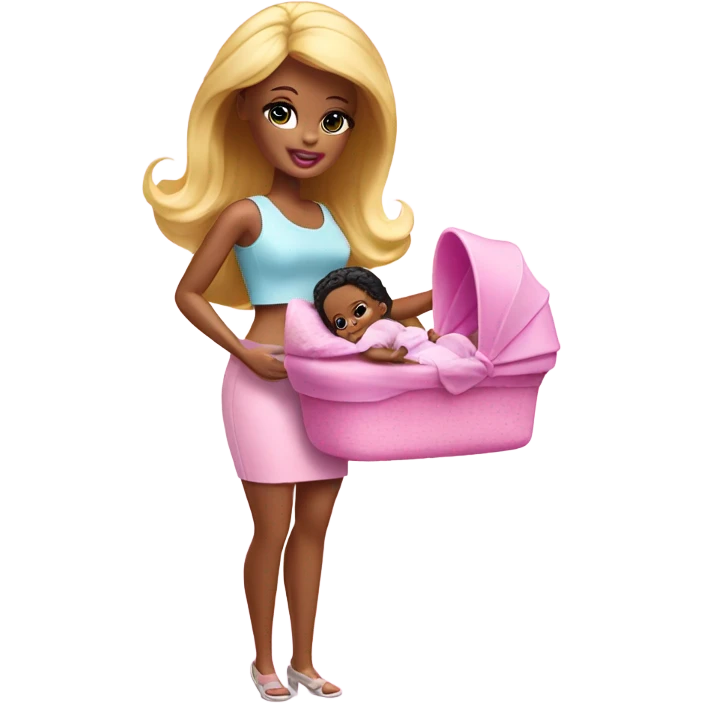 Barbie having a baby emoji