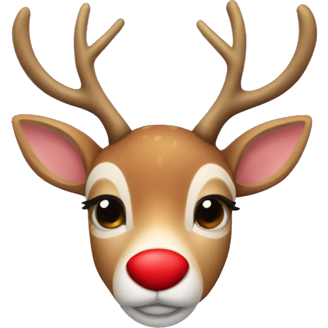 The muzzle of a New Year's deer with a red nose emoji