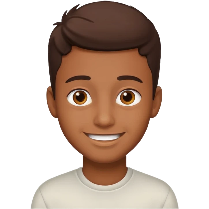 profile picture of a good looking brown boy, friendly smile, simple background emoji