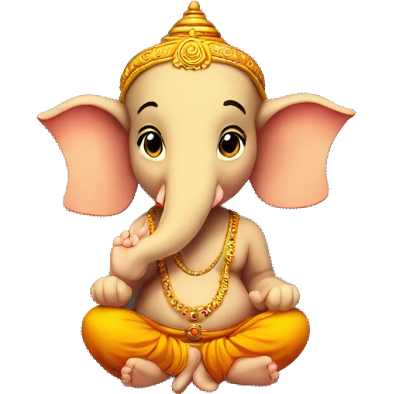 Tiny line emoji of ganapathi for invitation emoji