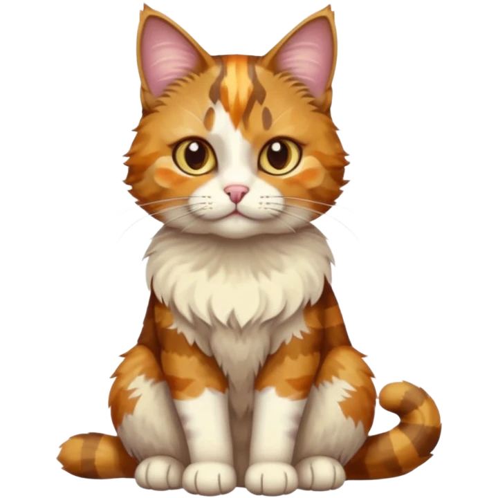 full body colourful light patched calico tabby cat with hazel eyes emoji