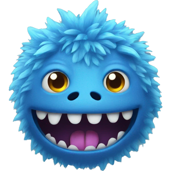 blue stuffed monster emoji