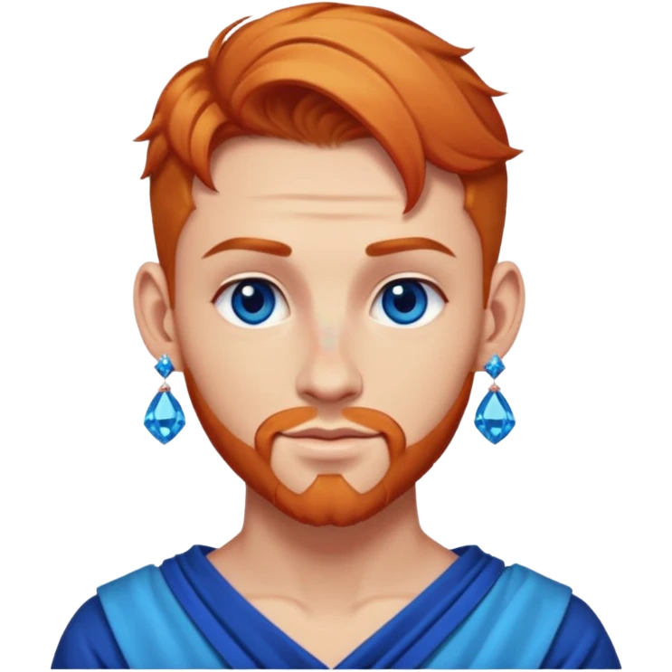 gem lover man with gem accessories excessive amount very big gem earrings ginger bun hair and redbluediamonds  emoji