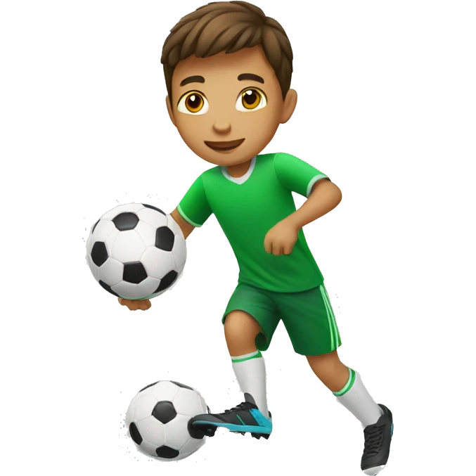boy balancing a soccer ball emoji