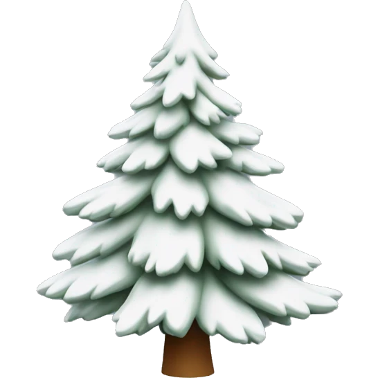  actual white fir christmas tree isolated.  emoji
