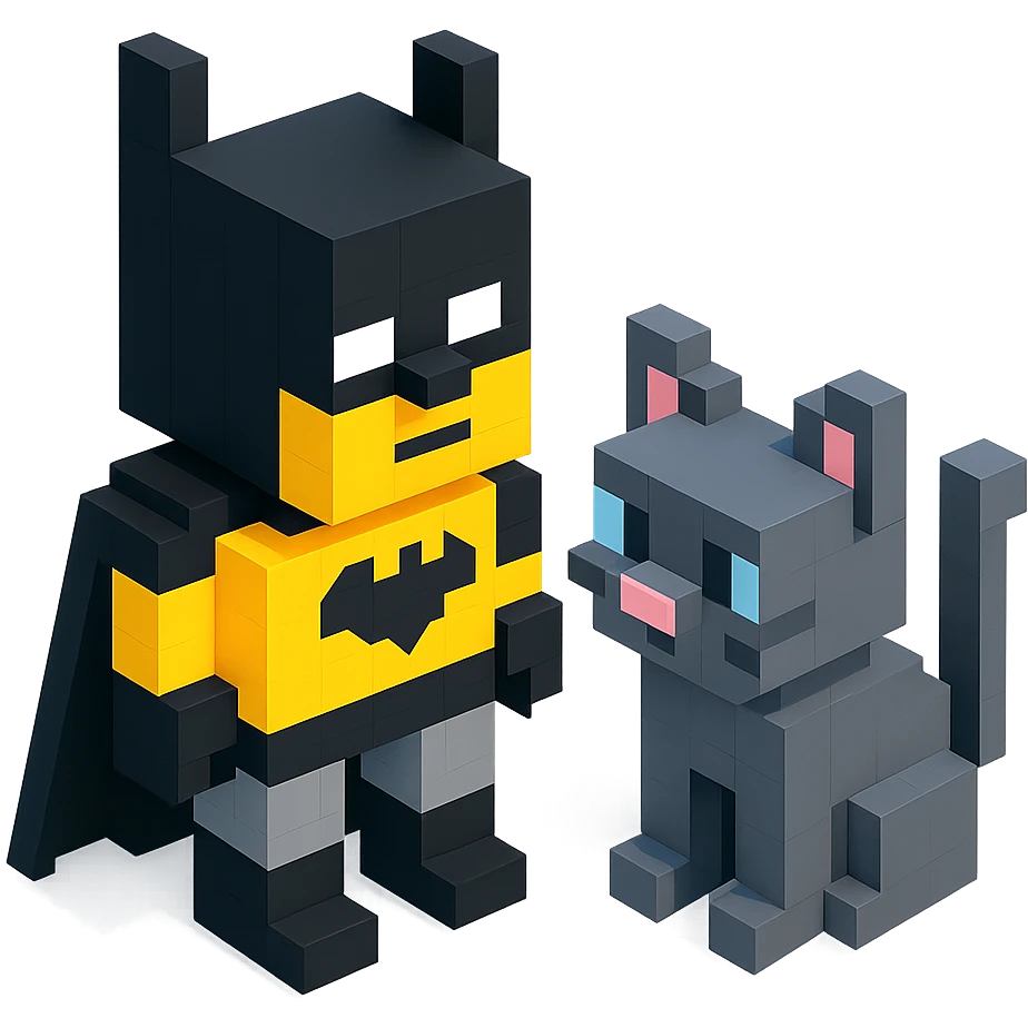 Batman and cat emoji